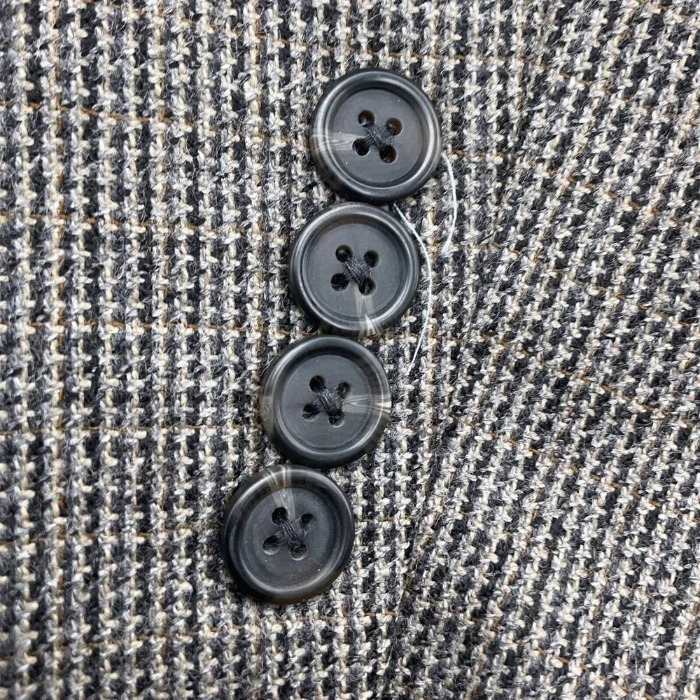 Chaps Blazer Men 40R Black Gray Brown Lambswool Classic‎ Career Sport Jacket